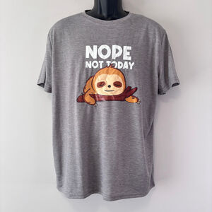 SHEIN Men's Large Gray Sloth NOPE NOT TODAY Slogan Graphic Casual T-Shirt NIB